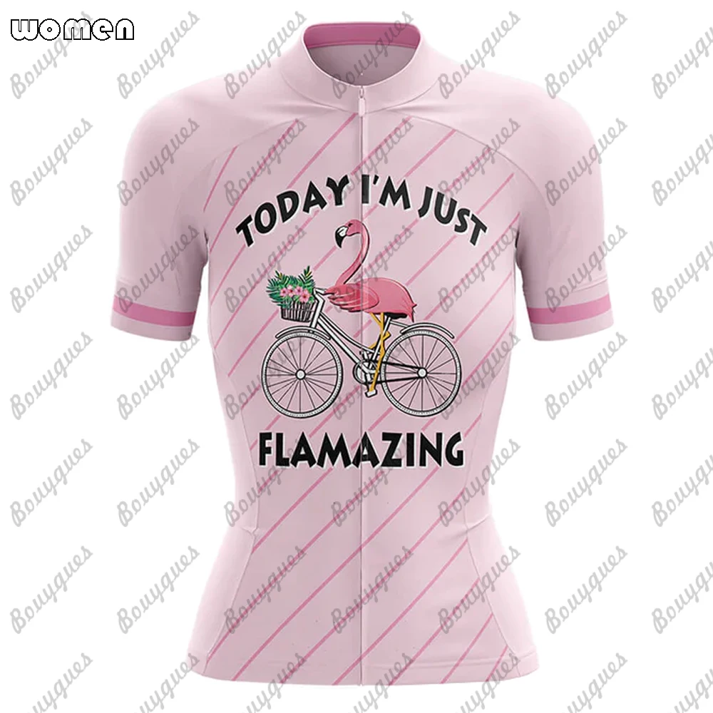 thumbnail image 1 of Conjunto de maillot de ciclismo de primera calidad Flamingo Summer, maillot deportivo de carreras para equipo transpirable, ropa de ciclismo para mujer, maillot corto para bicicleta, 1 of 5