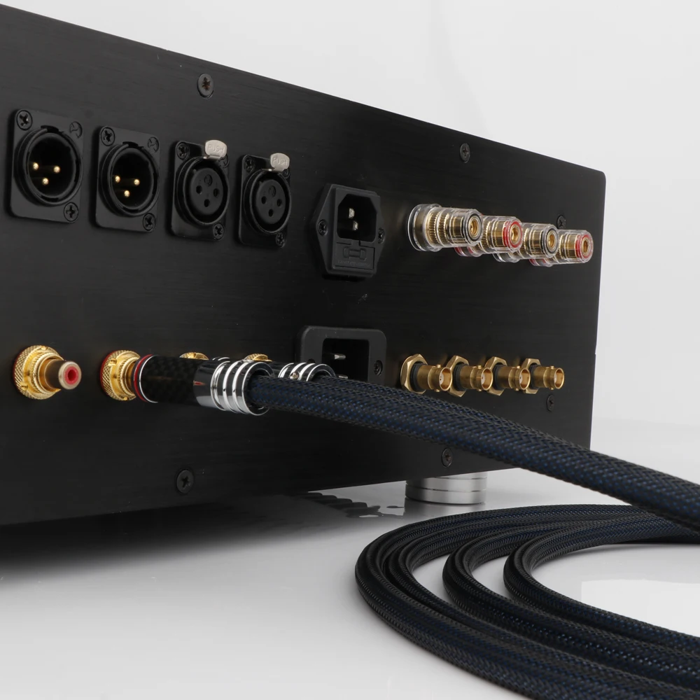 Preffair Argento Placcato Ofc Analogico Rca A Rca Phono Cavo Rca Interconnect Cavo Hifi Spina Rca In Fibra Di Carbonio