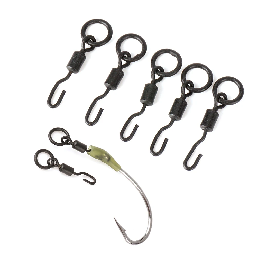 Hirisi AE008 20/40 Stück Karpfenangelwirbel mit Schnappverschluss, Solid Ring Schnellwechselverbinder, Terminal Tackle Zubehör für Grobfischangeln – Detail 7