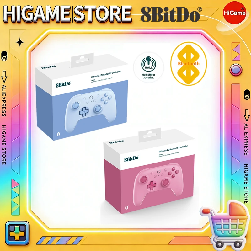 Controle Sem Fio 8BitDo com Joystick de Efeito Hall Ultimate 2C Bluetooth para Nintendo Switch NS OLED - AliExpress 44