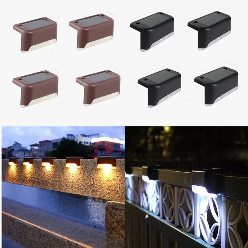 1-12pcs Solar Led Light Outdoor Path Stair Waterproof Wall Lamp Garden Landscape Step Deck Lights Balcony Fence Solar Lights - Solar Lamps - AliExpress