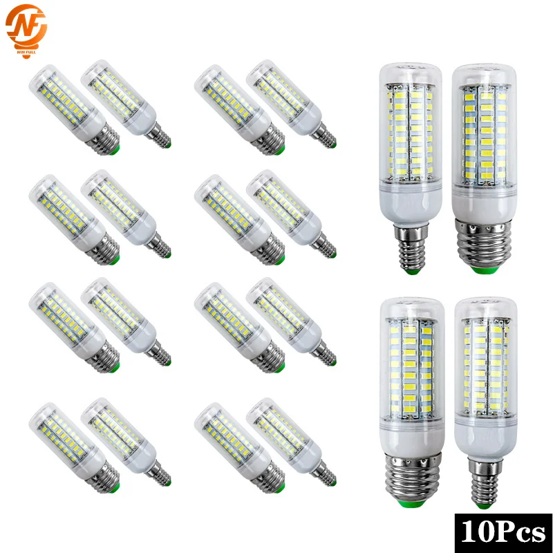 

10pcs/lot E27 LED Corn Light E14 Candle Bulb LED 24 36 48 56 69 72leds LED Lamp 220V 5730 SMD Chandelier Bombillas Home Lighting