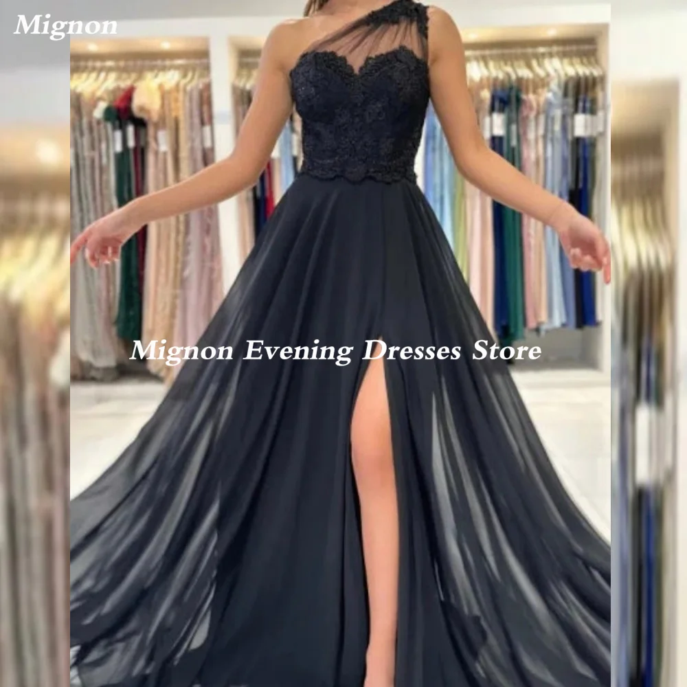 

Mignon Chiffon A-line One-shoulder Ruffle Populer Prom Gown Floor-length Formal Elegant Evening Party Dress for Women 2023