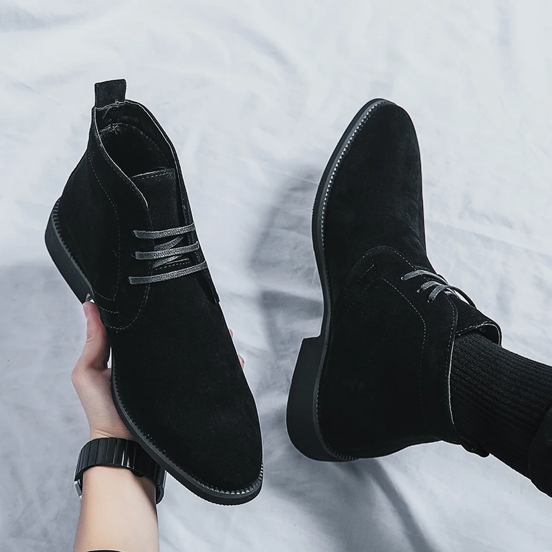 

Модная обувь, черные ботинки челси, мужские удобные классические ботинки, мужская деловая обувь, Мужская замшевая кожаная обувь, мужские ботильоны