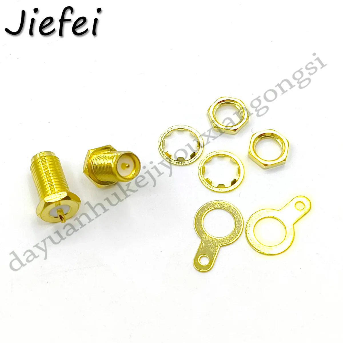 

100-500 Pcs New Gold plated RF Adapter Connector RP-SMA Female Panel Mount With Nut Bulkhead Handle Solder