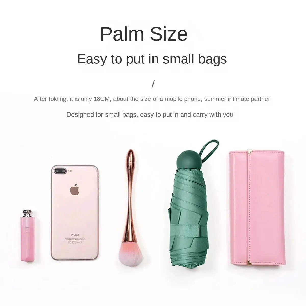 Mini Umbrella Capsule Portable Sunshade Sunscreen Rain Umbrella Rubber Alloy Handle Foldable Sun Rain Dual Use