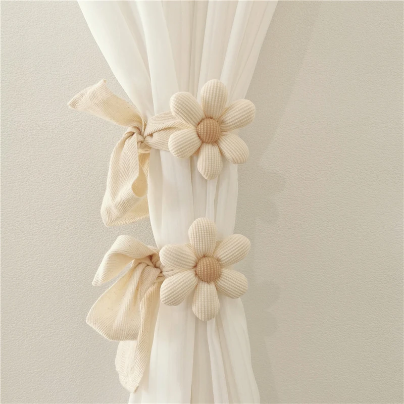 Description Picture 4 of item1PC INS Flower Curtain Tieback Window Curtain Buckle Clip Kids Room Hanging Curtain Holders Tie Backs Curtain Accessories Decor