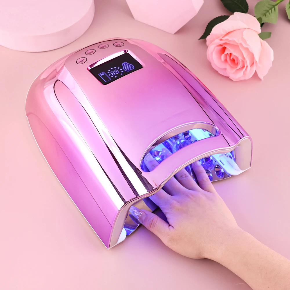 New 128W Rechargeable LED UV Lamp Wireless Battery Manicure Pedicure Powerful Curing Light Cordless Nail Dryer Fast Drying Gel