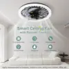 Modern E27 Ceiling Fans Light LED Remote Control Dimmable Quiet Ceiling Fan with Light for Home Kitchen Room 1