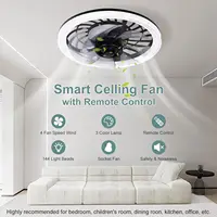 Modern E27 Ceiling Fans Light LED Remote Control Dimmable Quiet Ceiling Fan with Light for Home Kitchen Room 1