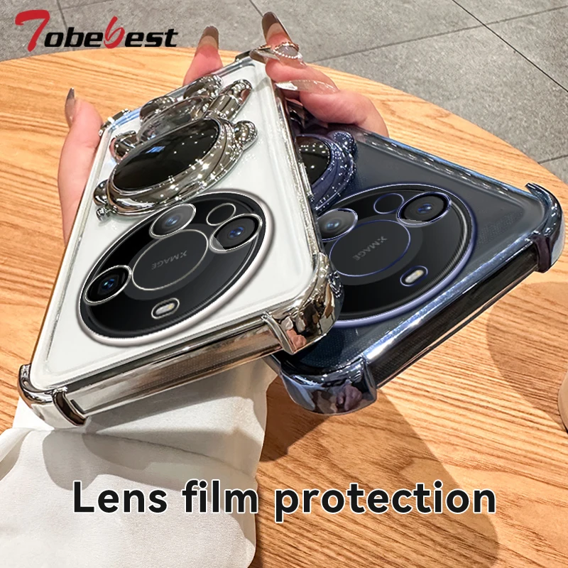 Clear Shockproof Transparent Astronaut Bracket Phone Holder Case