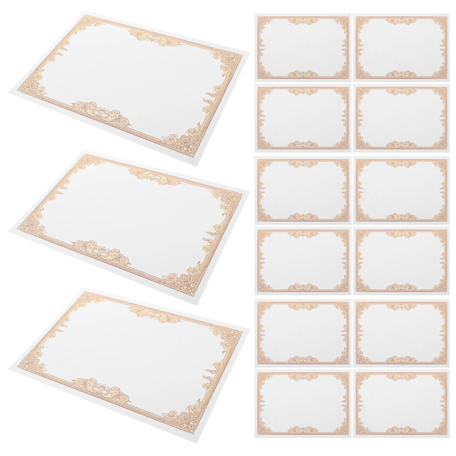30Pcs 인증서 내부 용지 심플한 디자인 부드러운 필기 가능 인쇄용 빈 인증서 용지 상 수여 졸업 인