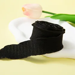 Fishtail Chiffon Ribbon with Wave Edge for Gift Packaging and DIY Crafts (Black)