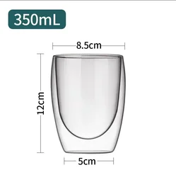 Double Wall Glass Thermal Drinkware Set - 3pcs (350ml)