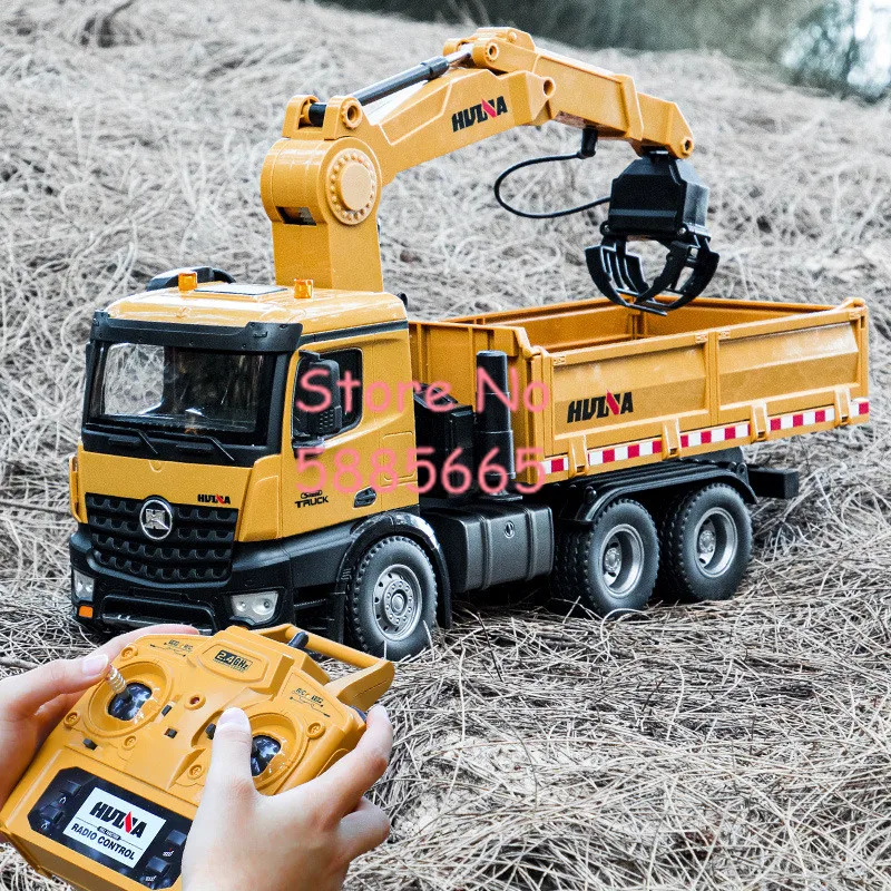 47CM Large 1:14 Scale Remote Control Catch Wood Dump Truck 26CH 680° Rotate Alloy Simulation Sound Electric RC Engineering Truck 3