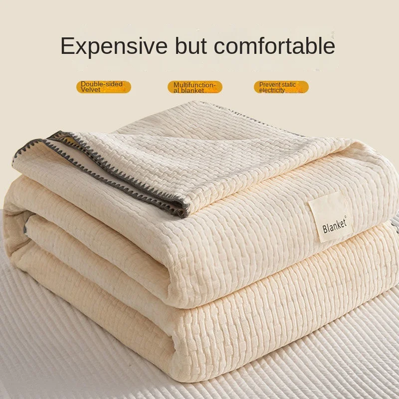 

Shawl Blanket Summer Single Blanket Cover Leg Lunch Break Sleeping Coral Fleece Blanket Bedroom Air Conditioning Blanket