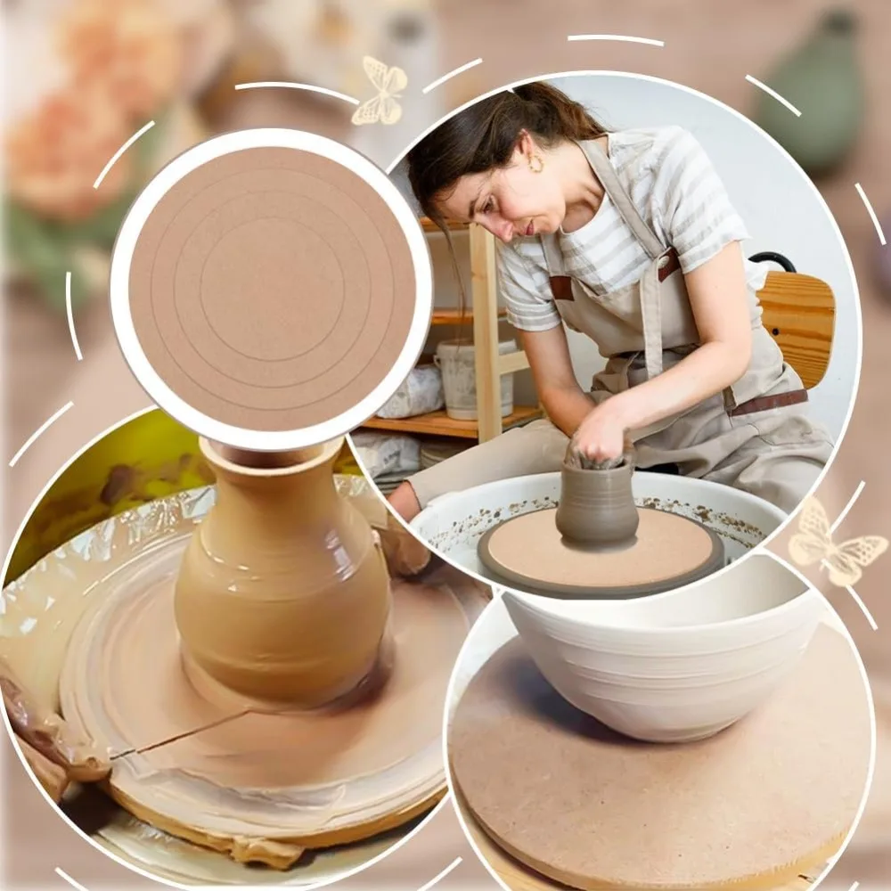 Pottery Bats Tools Portable Clay Wedging Board 5.9-11.8 inch Flat Round for Potters and Clay Artists Pottery Making