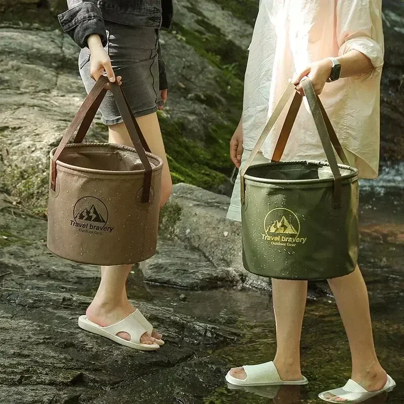 5L/10L/20L Outdoor Large-capacity Bucket Collapsible Portable Multifunctional Bucket Outdoor Barbecue Camping Non-leakage Folding Bucket Water Bucket