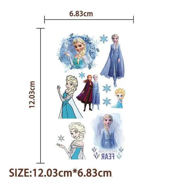 10Pcs/set Disney Princess Frozen Temporary Tattoo Stickers Cute Stitch Mickey Children Tattoo For Kids Funny Birthday Gift 2