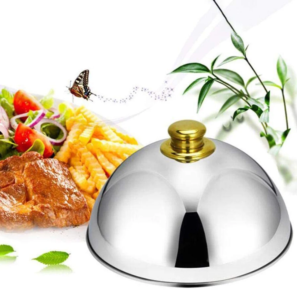 Cloche Food Cover Stainless Steel Cloche Food Cover Dome Serving Plate Dish Dining Dinner for Home Kitchen Restaurant Cafe food cover