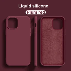 Luxury Shockproof Liquid Silicone Phone Case - Premium Protection Cover - iPhone 14 Pro Max (Plum red)
