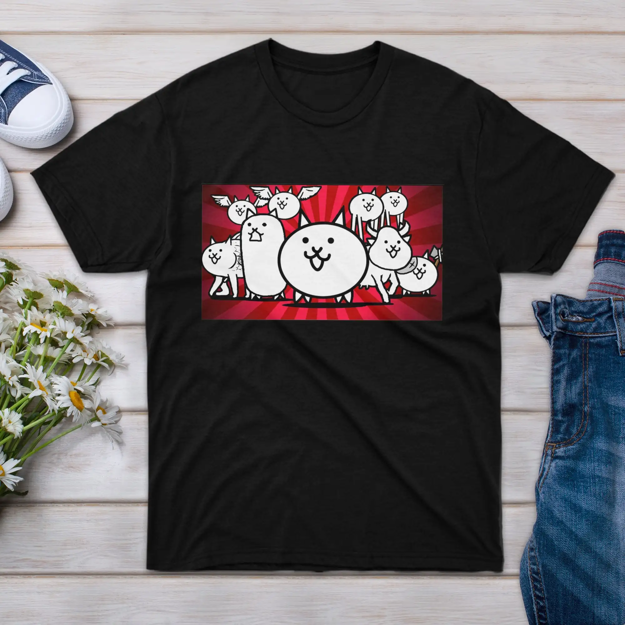 Maglietta Nyanko Great Friend War Women Battle Cats Event Short Family For Men Sleeve Novità Girl Boy Big