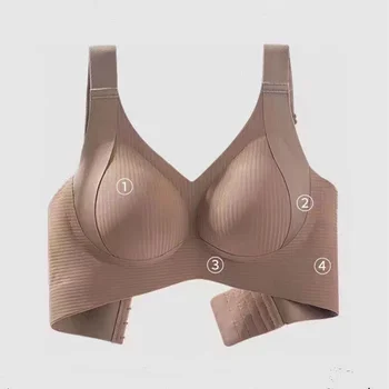 Women's Seamless Underwear, Thin Style, Large Breasts, Small Breasts, No Wires, Pull-up And Anti-sagging Large Size Bra 1