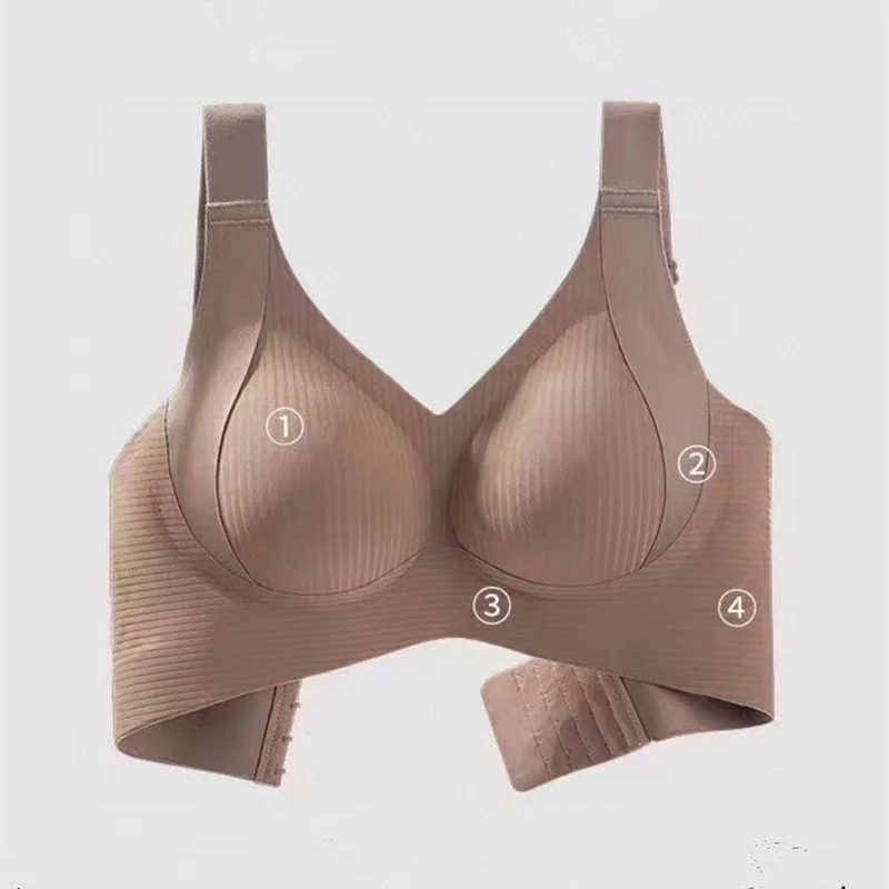 Women's Seamless Underwear, Thin Style, Large Breasts, Small Breasts, No Wires, Pull-up And Anti-sagging Large Size Bra 1