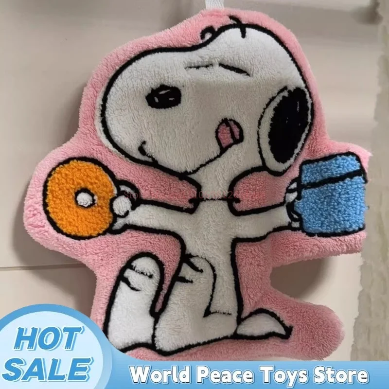2026 New Kawaii Snoopy Hanging Hand Towel Cartoon Cute Water-Absorbent Coral Fleece Kitchen Quick-Drying Shower Room Supplies 6