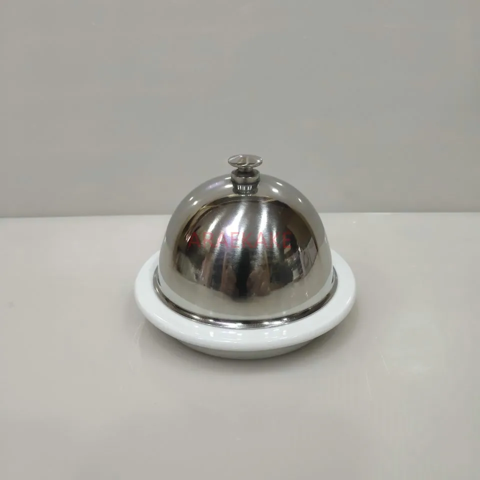 Stainless steel butter cup, ceramic plate, mousse dessert, cheese snack plate, nut cup cheese cup, Western cuisine season