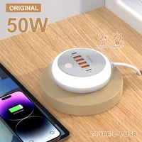 50W USB Charger Multi Ports Power Strip Socket Fast Charging Travel Charger For iPhone Samsung Xiaomi Quick Charge Phone Adapter 5