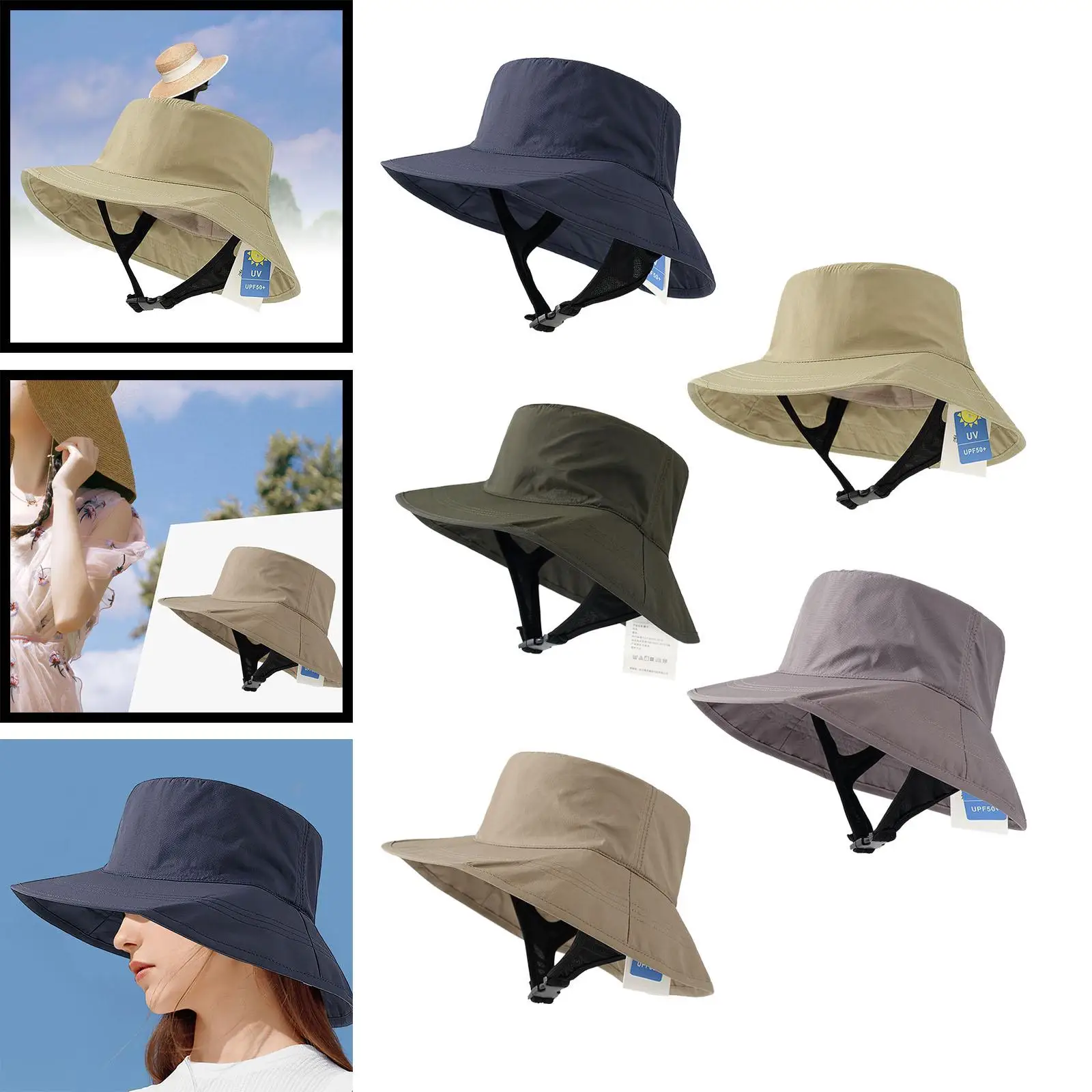 Sun Hat for Women Men Beach Cap with Adjustable Buckle Lightweight Fashionable Fishing Hat for Climbing Commuting Vacation