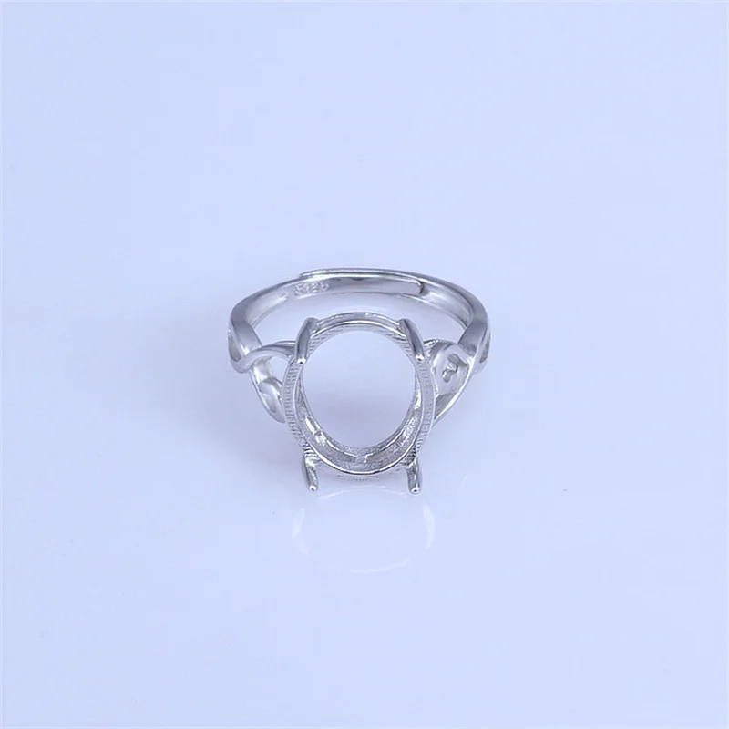 Prong Setting Multiple Sizes Gemstone S925 Sterling Silver Ring Empty DIY Support for Women Fine Charm Wedding Jewelry Wholesale 4
