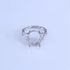 Prong Setting Multiple Sizes Gemstone S925 Sterling Silver Ring Empty DIY Support for Women Fine Charm Wedding Jewelry Wholesale 4