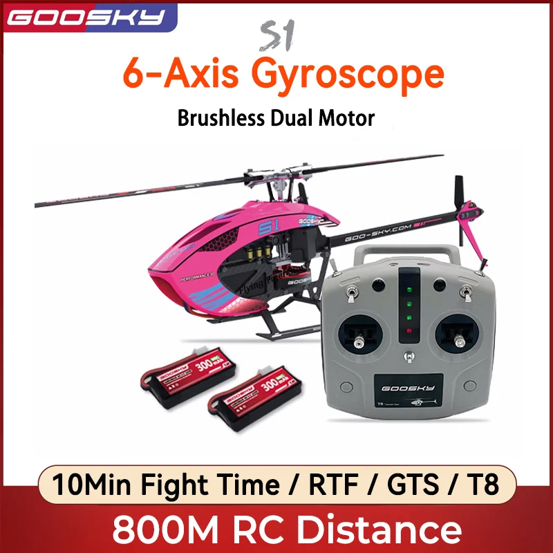 

Goosky S1 BNF/RTF 6CH 3D Stunt Double Brushless Motor Direct Drive Motor Flybarless Direct-drive RC Helicopter Toys Gifts