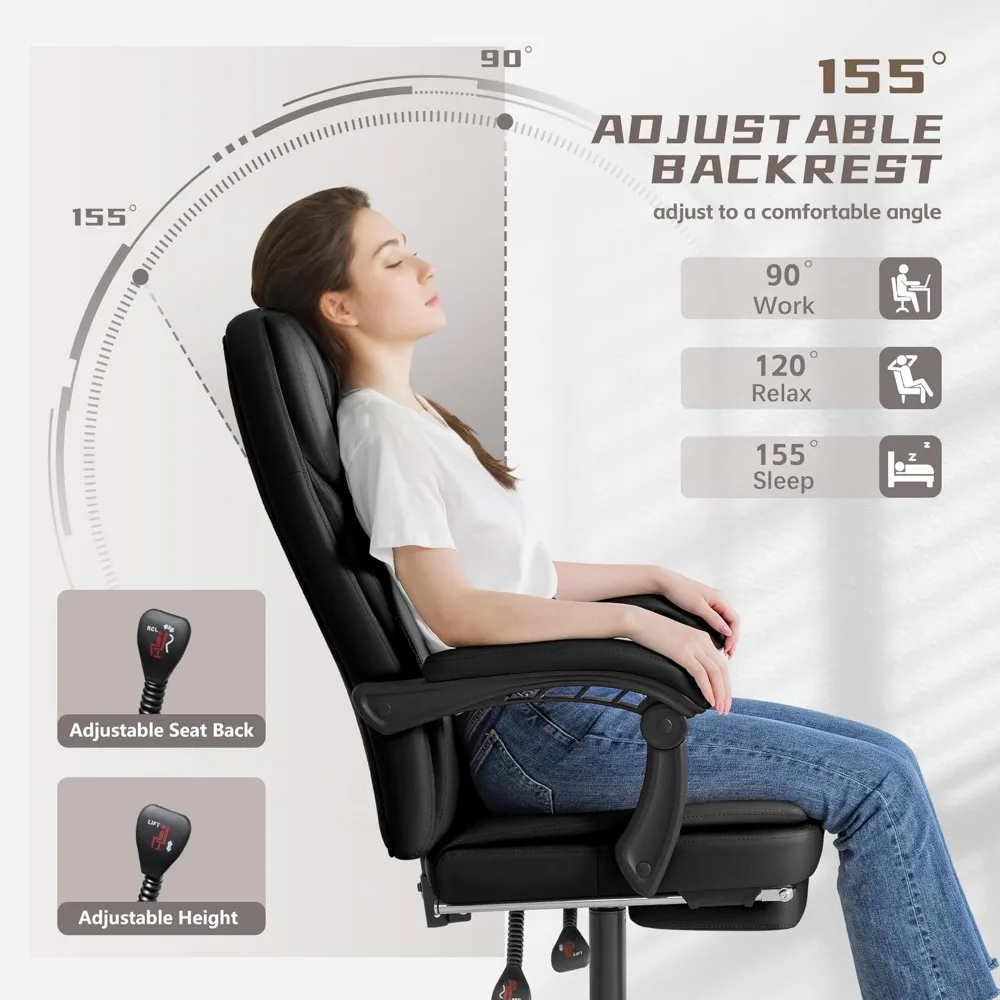 Office Chair with Footrest Ergonomic High Back Design Executive Computer Desk Chair400lbs, 6