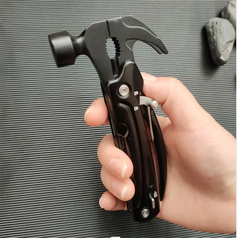 1pc 15 In 1 Multifunctional Hammer Stainless Steel Portable Folding Knife Pliers For Outdoor Survival Camping And Hiking 4