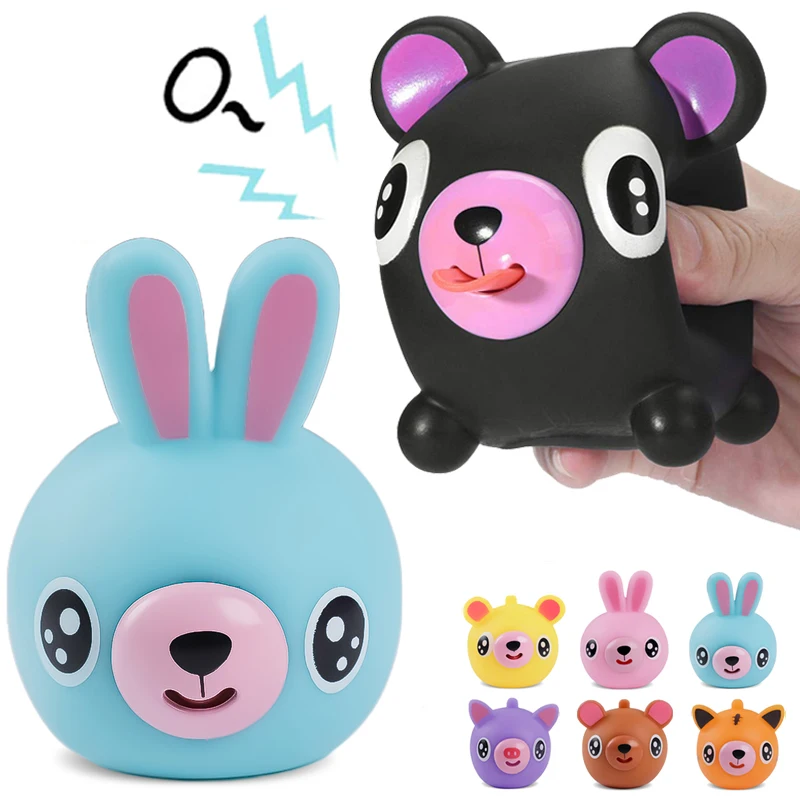 

Funny Tongue Sticking Out Cartoon Animal Doll Children's Toy Creative Squeeze Pinch Music Adult Decompression Sound Prank Toys