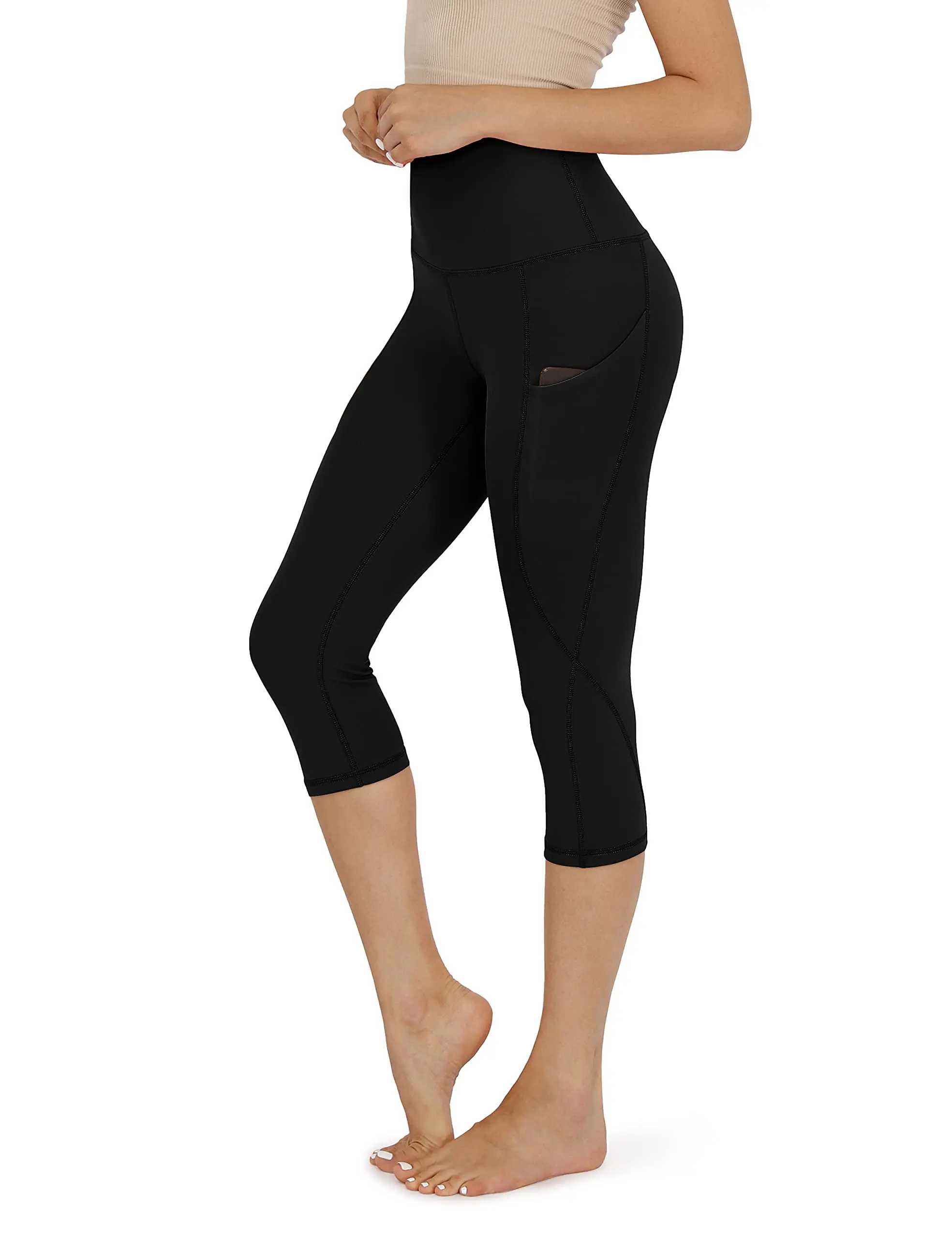 High Waisted Yoga Pants for Women with Pockets Capri Leggings for Women Workout Yoga Capris