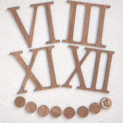 1세트 나무로 만든 로마 숫자 시계 숫자 키트, 벽시계 DIY 수리 및 바늘 교체 부품
