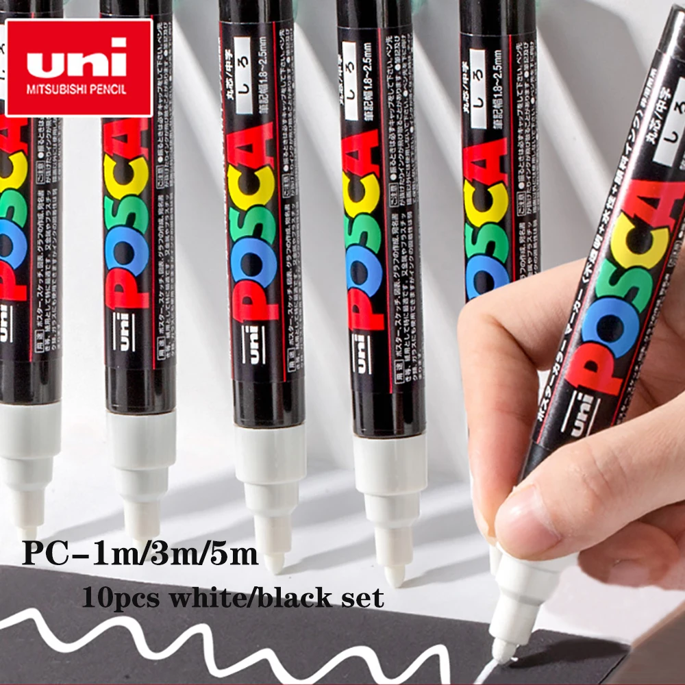 Japan Uni Posca Marker Acrylic Paint Permanent White Black Label Painting Highlighter Waterproof Graffiti Art Stationery Marker the north face nj3nn50l white label парка nilton onball