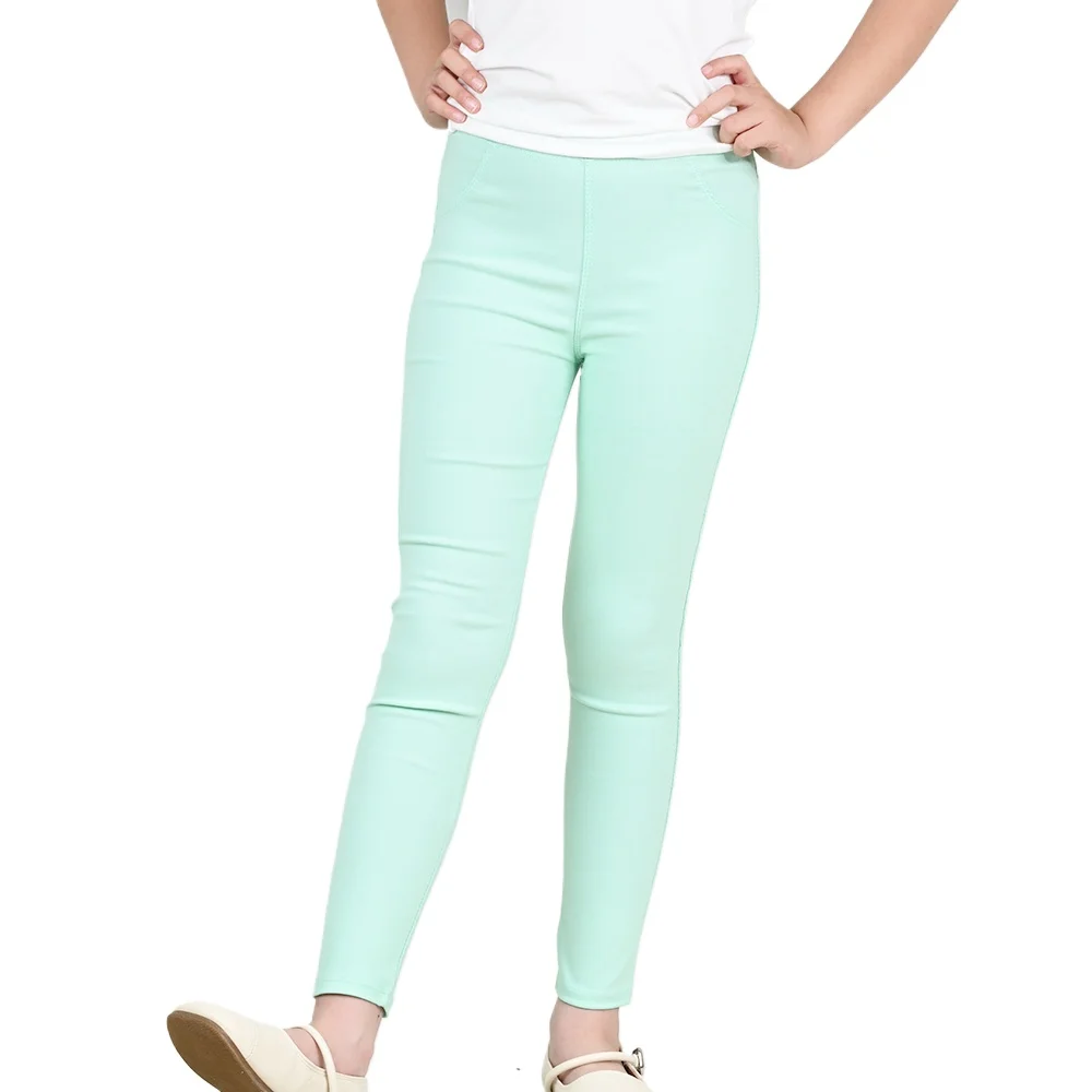 3-12Y الربيع الصيف الفتيات سروال شكل قلم رصاص الأطفال كاندي الألوان السراويل مرونة رقيقة الطفل طماق الاطفال سليم صالح تقليد الجينز