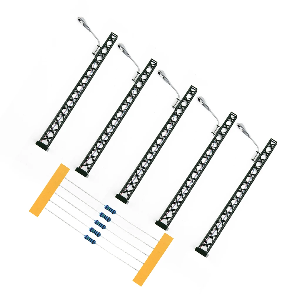 Modello Luci Ferroviarie Scala Lampada: 1: 87 3V Dc O Ac 5 Pezzi Gauge H0 Light Lattice Mast Light Alta Qualità Nuovo Di Zecca