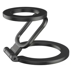 Dual - Sided Magnetic Phone Stand and Ring Holder with Kickstand Grip (Black)