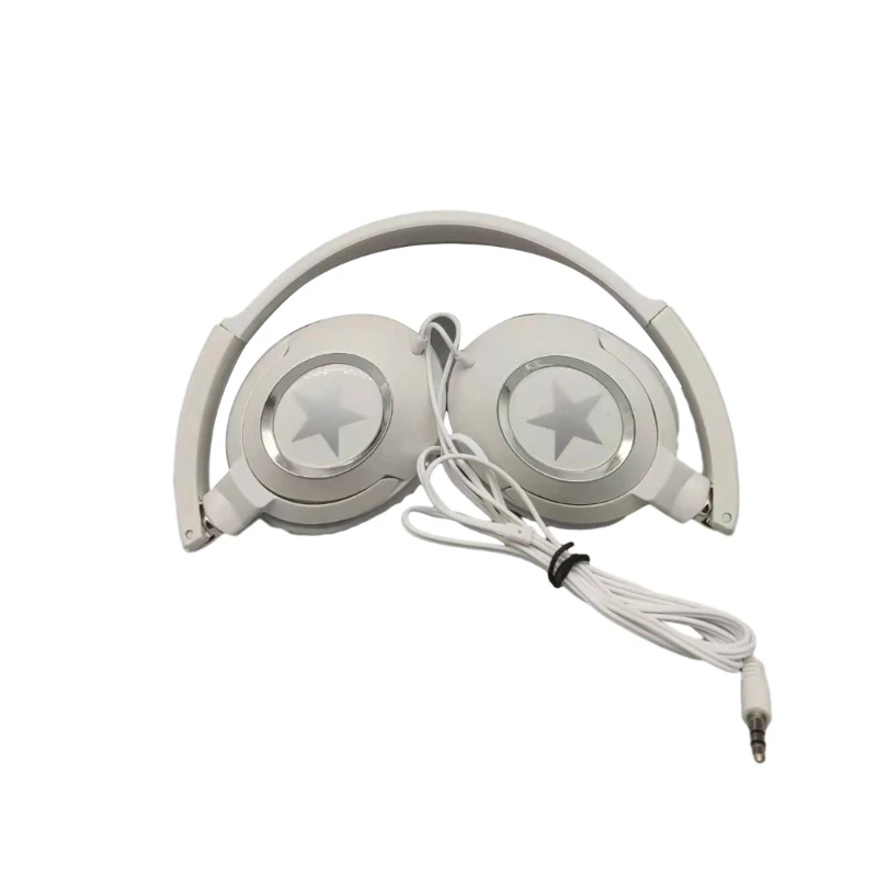 Headphones Wire Folding Lightweight Headset for Cellphones Tablets Smartphones Laptop 3.5mm Wire Headphone F19E