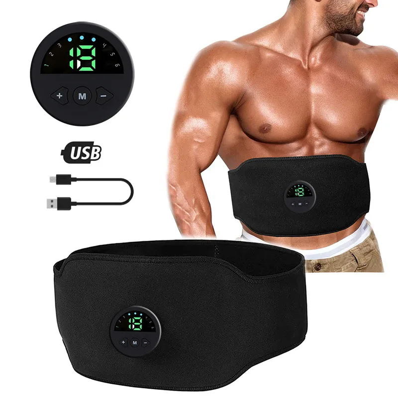 

New Abs Trainer Belt EMS Muscle Stimulator Abdominal Toning Belts Waist Belly Exerciser Fitness Training Gear For Men Women