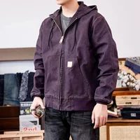 Red Tornado Unlined Duck Active Jacket Vintage Americana Workwear Fall Men Hooded Coat 1