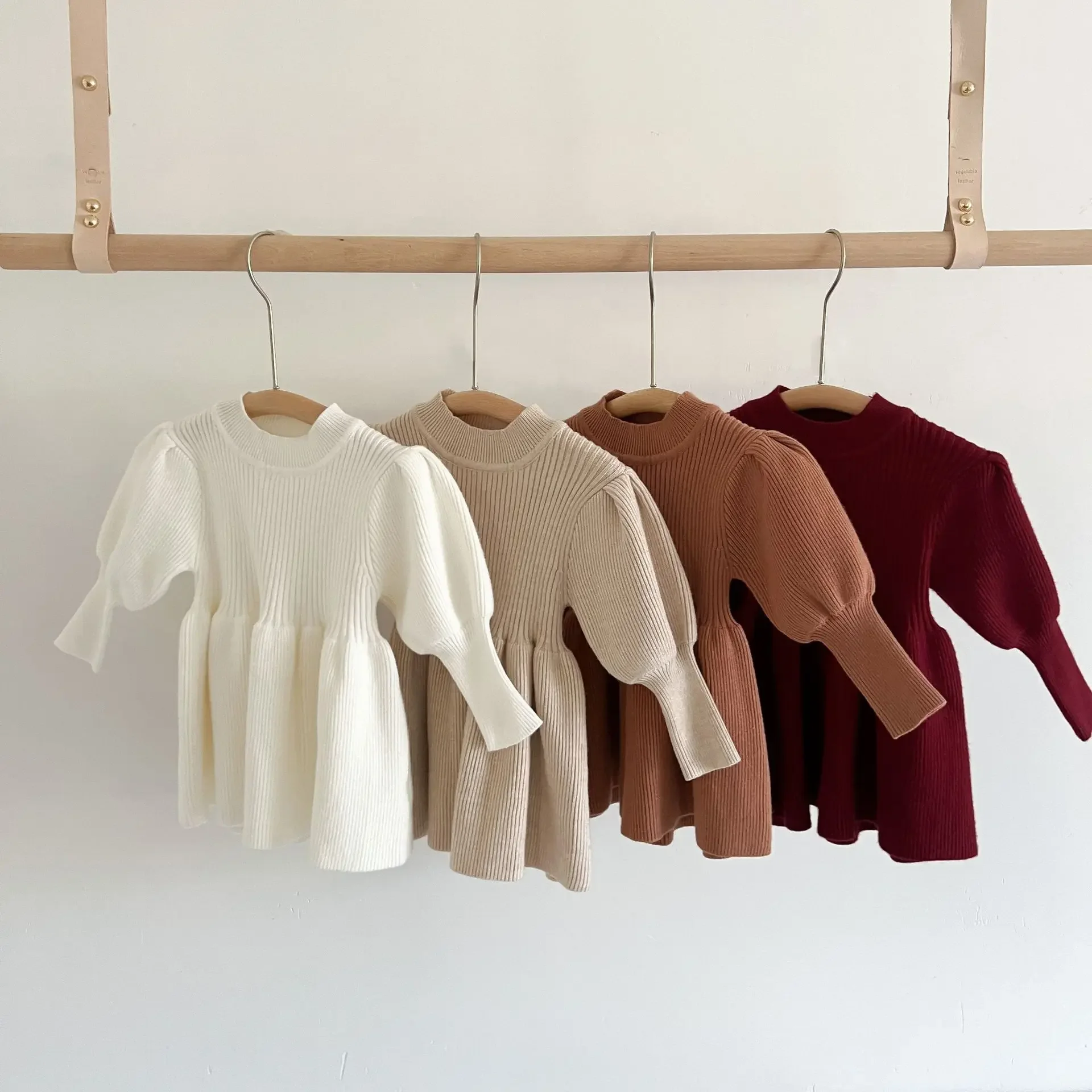 

2023 ins Korea Autumn/Winter Girls' knit dress Fashion Princess knit sweater dress baby Baby long sleeve dress 1 3 5 6Y