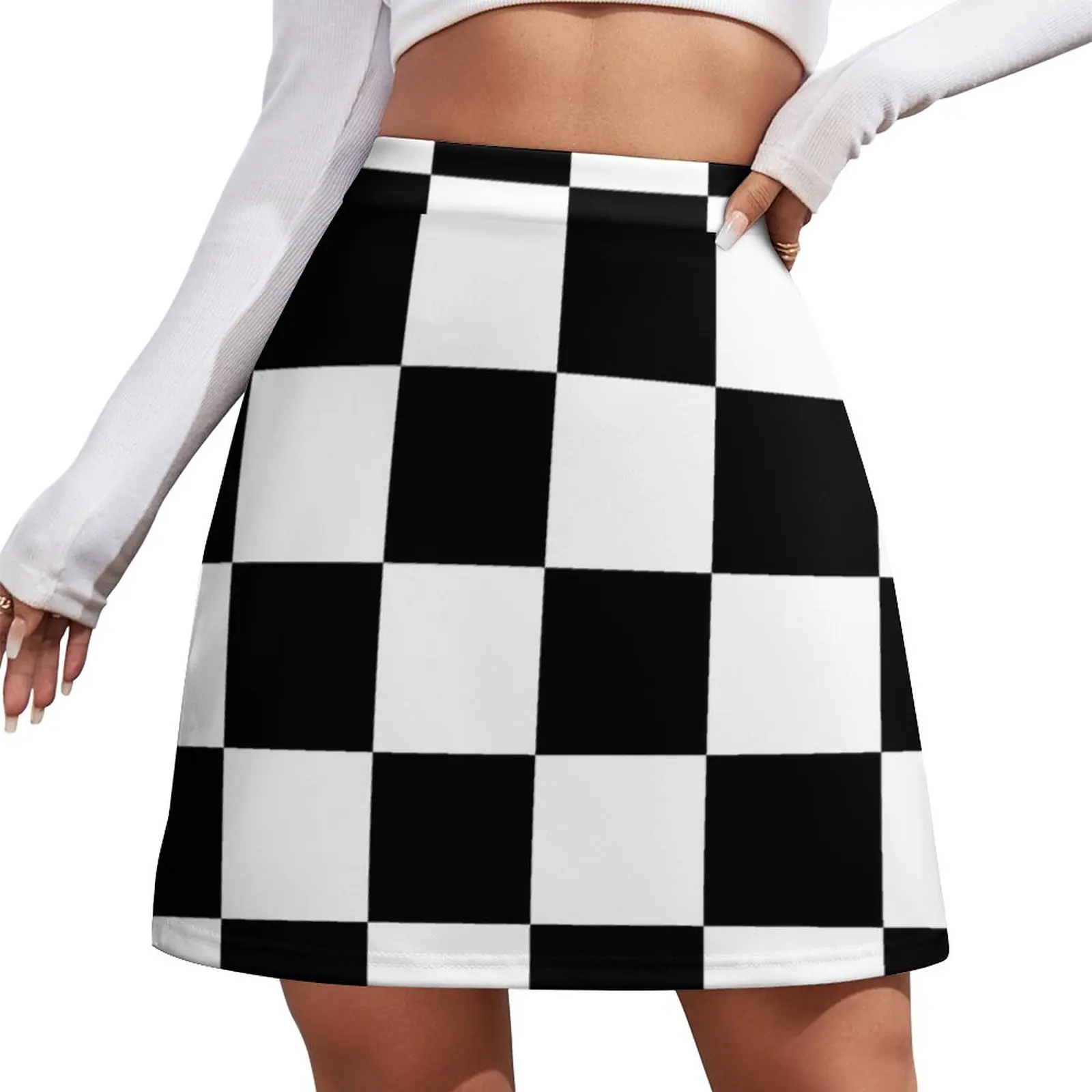 brauberg пенал косметичка checkered black black white checkered Mini Skirt Women's clothing short skirts for women Skirt for girls kpop