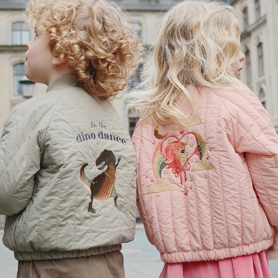 Children Clothing Baby Girls Beetle Sequined Dresses Kids Skirts Toddler Girls Jacket Embroidered Thickened Cotton Coats kids clothes,girls dress
